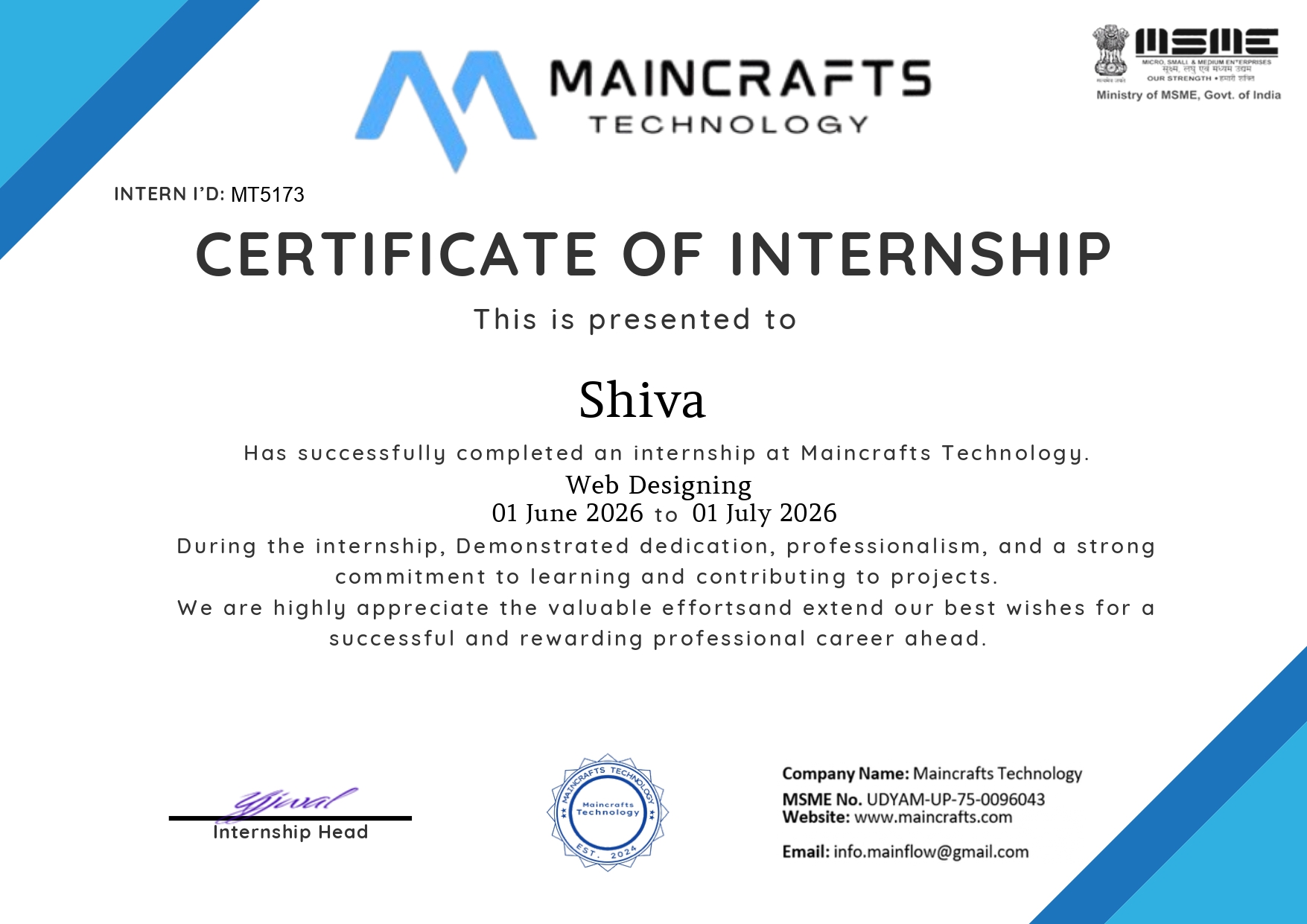 Maincrafts technology